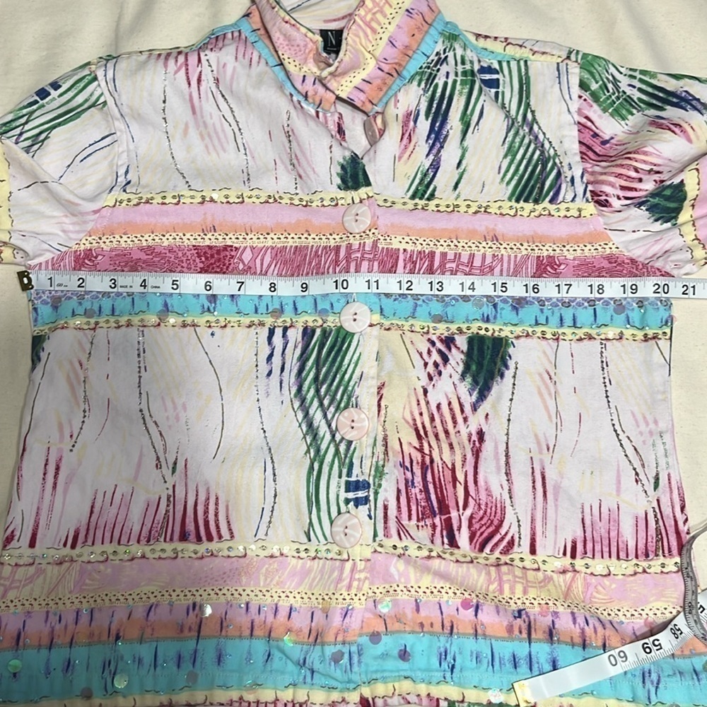 N.D.S. Long Sleeve Multi Color Sequins Top/Blazer (104T) - Picture 7 of 10